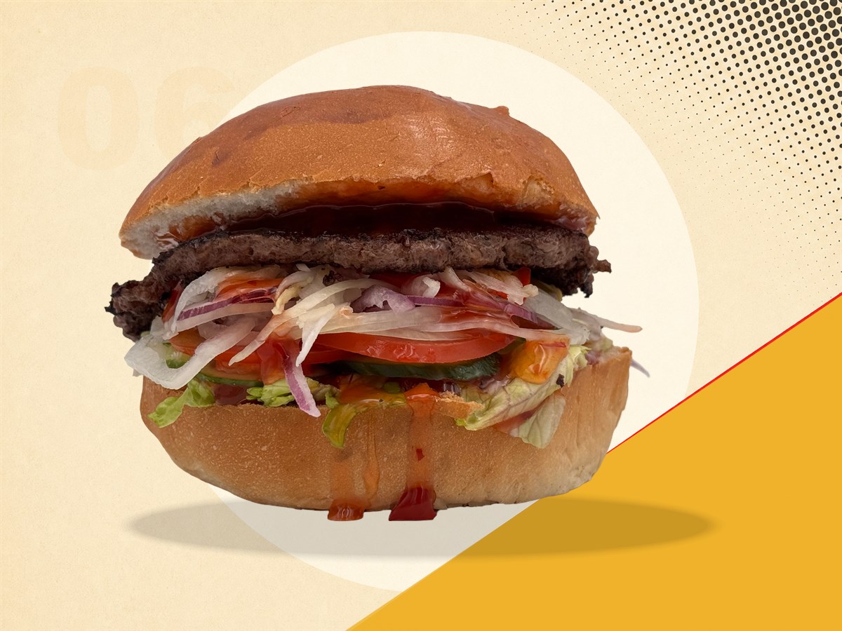 Sunshine Burger – marhahúspogácsa, édes-chilis-fokhagymás szósz